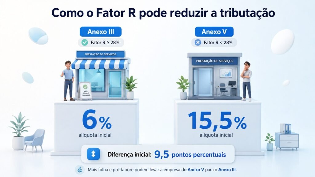 comparação de anexos para FATOR R