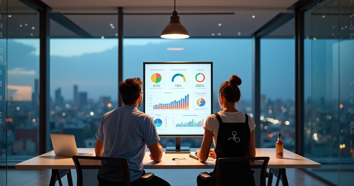 Empreendedor da saúde em espaço moderno analisando plano financeiro digital